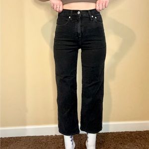 Madewell Black Jeans Slim Wide Crop Leg Size 24